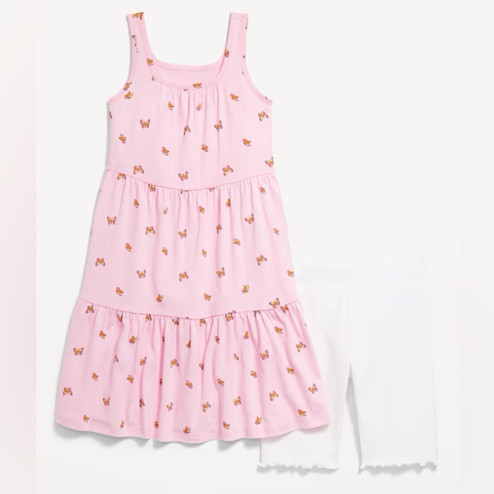 OLD NAVY SWING DRESS & BIKER SHORTS
